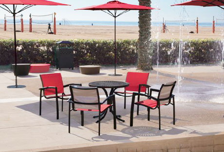 Tropitone Elance Stacking Cafe’ Chair set up