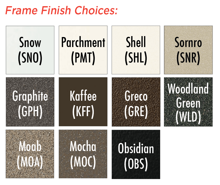 Tropitone Frame colors