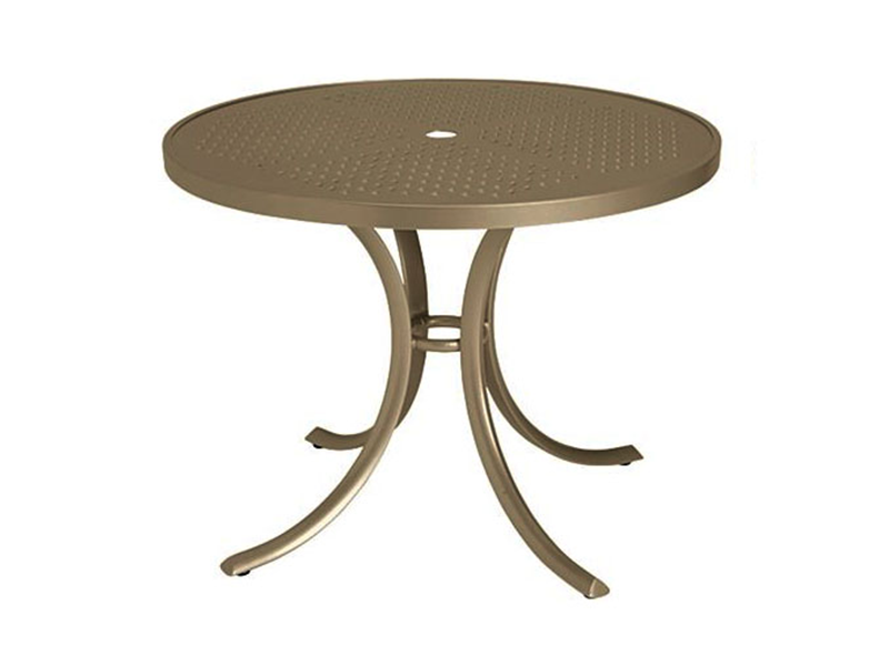 Tropitone 36” Boulevard Perforated Top Round Dining Umbrella Table