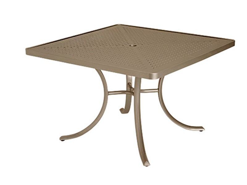 Tropitone 42” Boulevard Perforated Top Square Dining Umbrella Table
