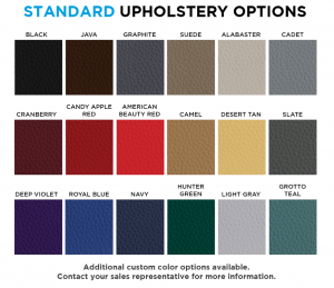 18 upholstery color options