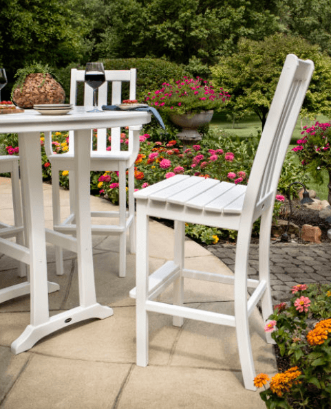 Polywood Classic Adirondack Bar Chair outdoors