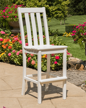 Polywood Vineyard Bar Side Chair in white