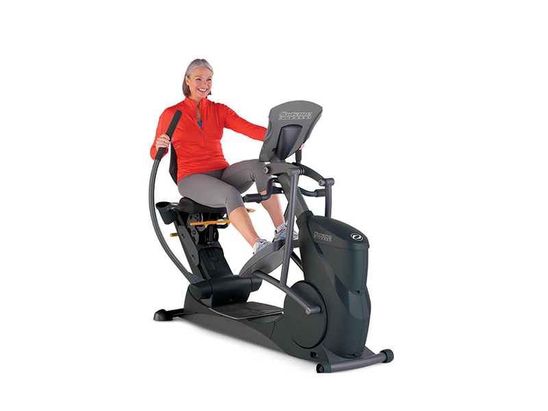 woman riding an xr650 recumbent elliptical
