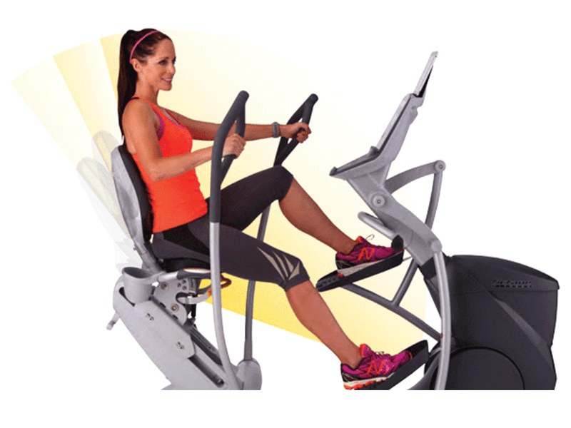Woman exercising on an Octane Fitness XRide