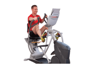 Man exercising on an Octane Fitness XRide
