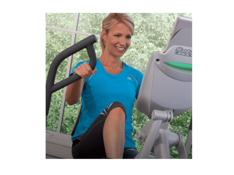Woman exercising on an Octane Fitness XRide Recumbent Elliptical