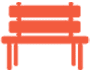 icon of bench in orange