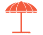 icon of an umbrella in orange