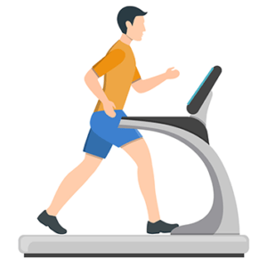 Man walking on a treadmill
