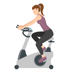 woman riding an exercise bike