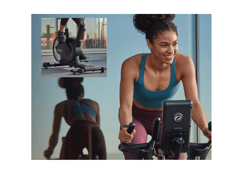 woman exercising on Octane Fitness Surge Cycle