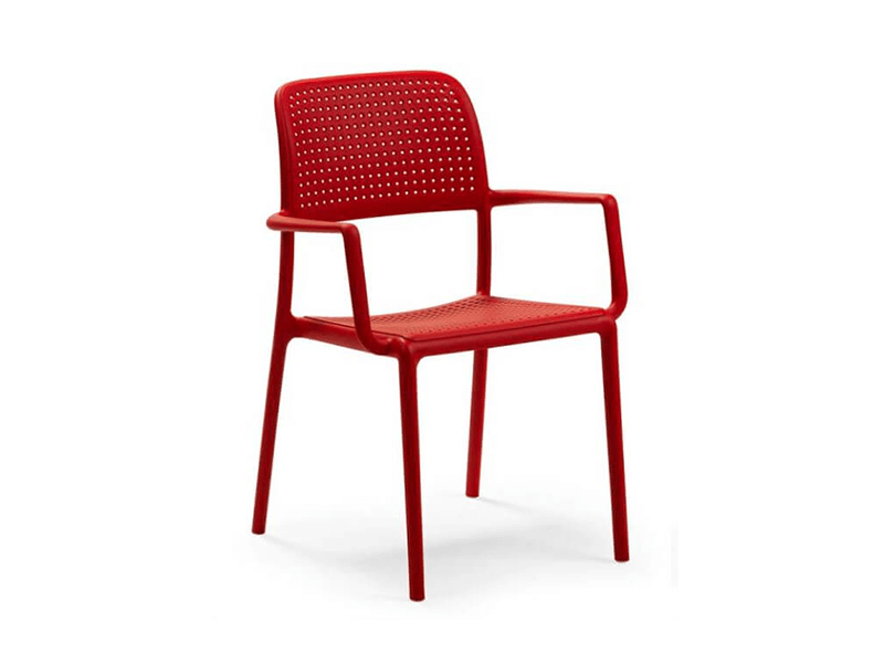 Nardi Bora Stacking Dining Chair in red