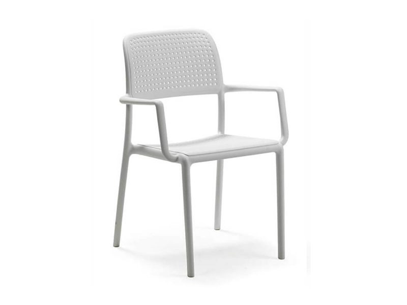 Nardi Bora Stacking Dining Chair in white
