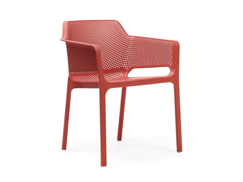 Nardi Net Stacking Dining Chair in red