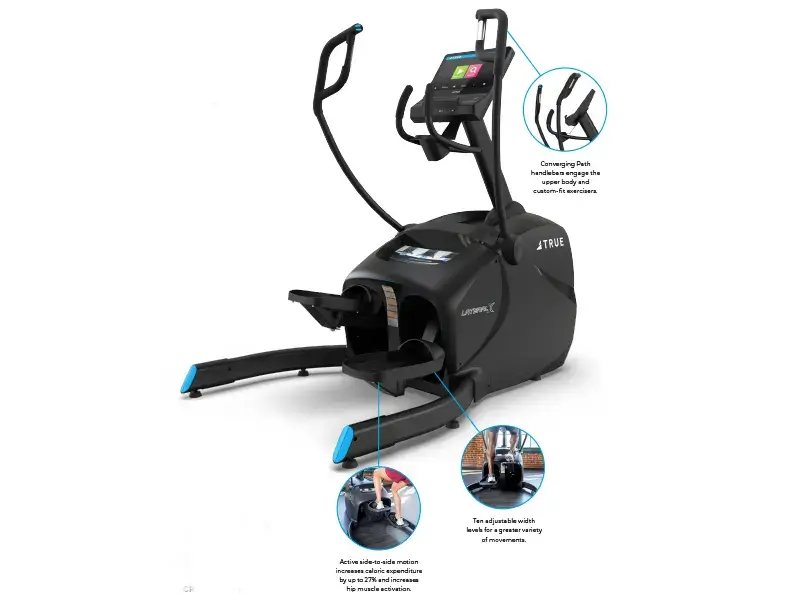 True Fitness Vapor Series LateralX Elliptical features