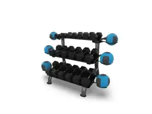 True Fitness Fitness Line 3-Tier Flat Tray Dumbbell Rack